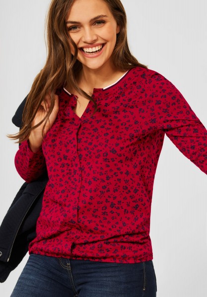 CECIL - Langarmshirt im Tunika Style in Cherry Red