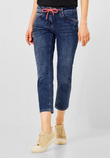 CECIL - Loose Fit Jeans in Mid Blue Used Wash