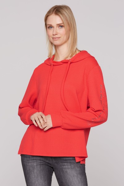 SOCCX Strukturierter Hoodie in Juicy Coral