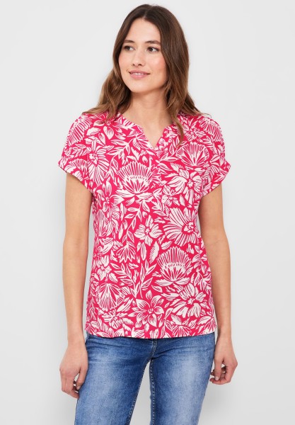 Cecil T-Shirt mit Blumenmuster in Strawberry Red