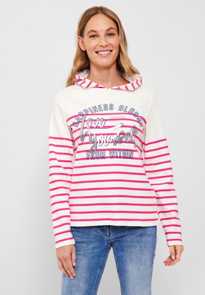 CECIL - Sweatshirt mit Streifenmuster in Fresh Pink