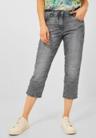 CECIL - Loose Fit Jeans in 3/4-Länge in Mid Grey Used Wash