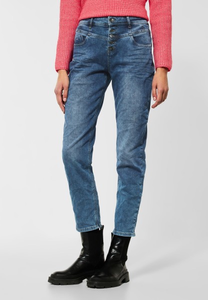 Street One - Loose Fit Jeans in Authentic Bleach Indigo Wash