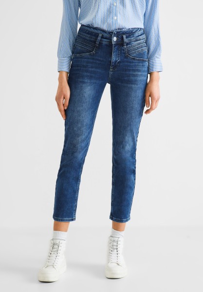 Street One - Slim Fit Jeans in Deep Indigo Used Wash