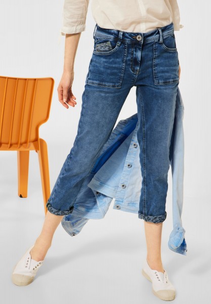 CECIL - Loose Fit Denim in 7/8 Länge in Mid Blue Wash
