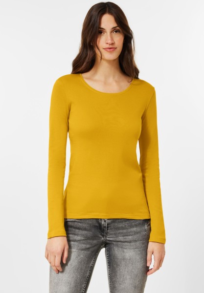 CECIL - Basic Langarmshirt in Curry Yellow
