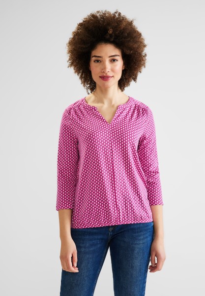 Street One Jersey Shirt mit Print in Light Nu Pink