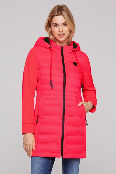 SOCCX Übergangsjacke im Materialmix in Flashy Red