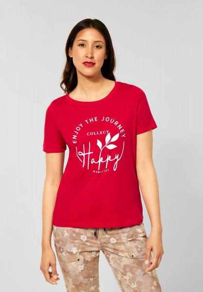 Street One - T-Shirt mit Frontprint in Cherry Red