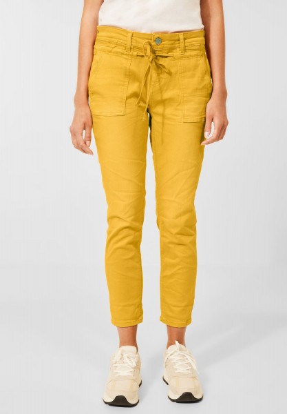 Street One - Farbige Loose Fit Jeans in Dull Sunset Yellow Wash