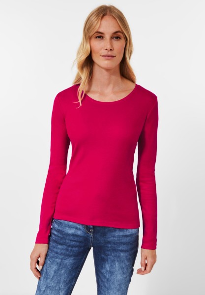 CECIL - Basic Langarmshirt in Dynamic Pink