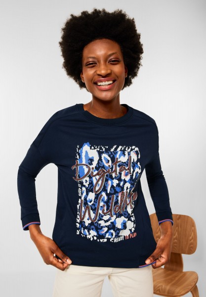 CECIL - Shirt mit Digitaldruck in Deep Blue