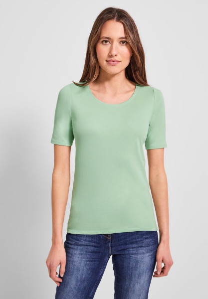 Cecil T-Shirt einfarbig in Fresh Salvia Green