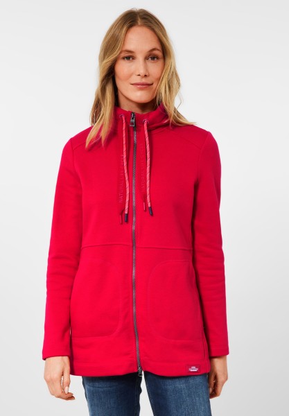 CECIL - Lange Sweatjacke in Strong Red