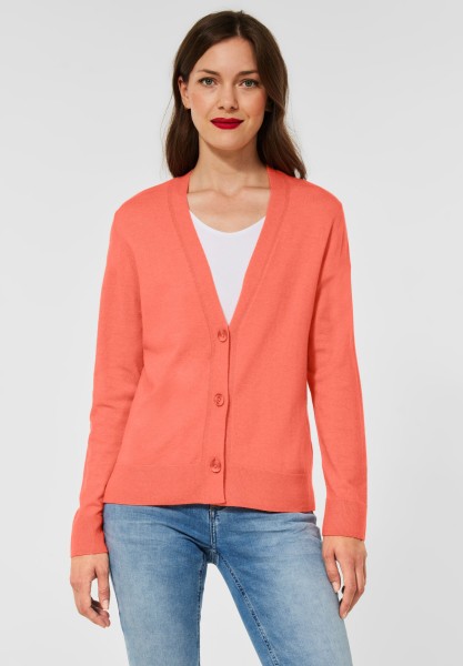 Street One - Cosy Cardigan in Sunset Coral