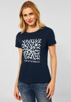 Street One - T-Shirt mit Partprint in Grand Blue