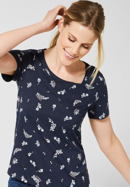 CECIl - T-Shirt mit Paisley-Muster in Deep Blue
