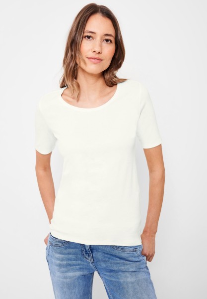 Cecil T-Shirt einfarbig in Vanilla White