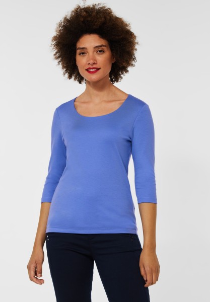 Street One - Shirt Pania in Unifarbe in Dazzling Blue