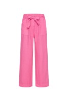 SOCCX Culotte aus Leinen mit Bindegürtel in Floral Pink