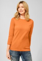 CECIL - Basic Shirt in Unifarbe in Simply Orange