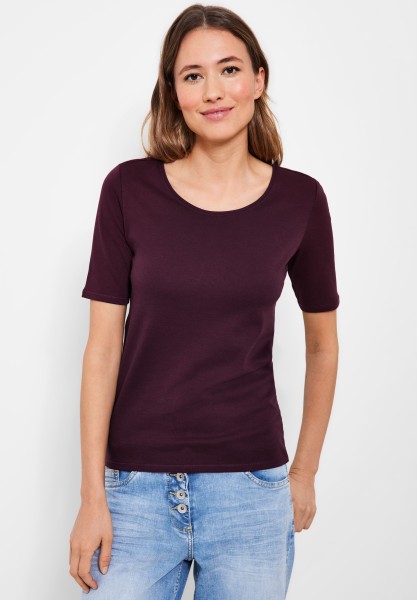 Cecil T-Shirt einfarbig in Wineberry Red