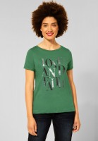 Street One - T-Shirt mit Folienprint in Bright Olive
