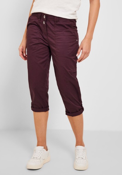 Cecil Papertouch Casual Fit Hose in Wineberry Red
