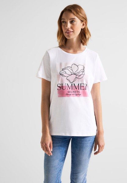 Street One Flower Partprint Shirt in Berry Rose