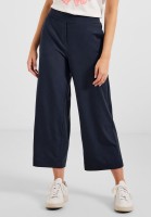 Cecil Casual Fit Wide Leg Hose in Deep Blue