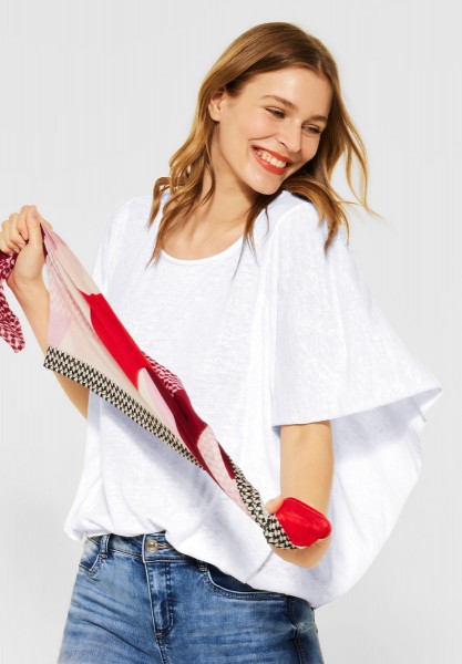Street One - T-Shirt mit Fledermausärmel in White