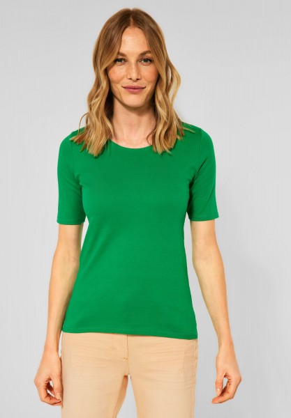 CECIL - T-Shirt in Unifarbe in Cheeky Green
