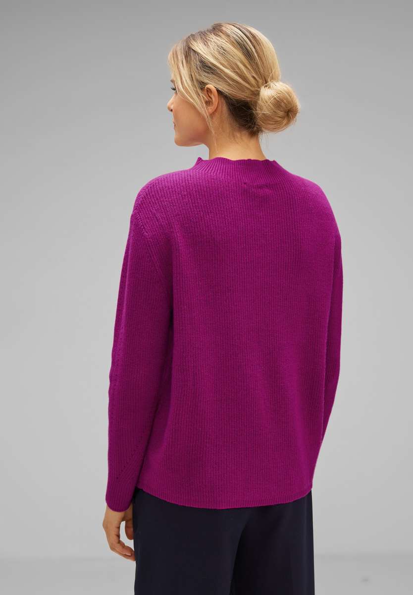Street One Stehkragenpullover in Magenta Pink im SALE reduziert 