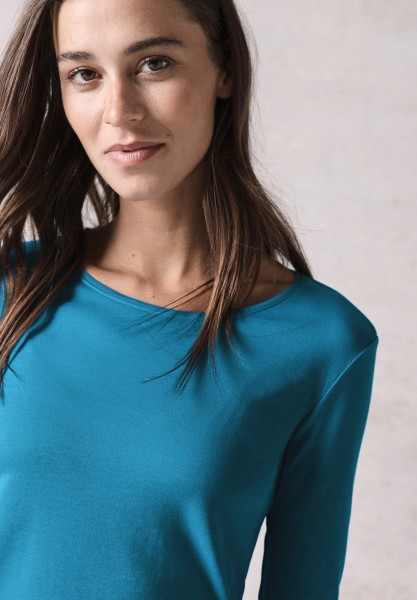 Cecil Basic Shirt Pia in Dynamic Aqua Blue