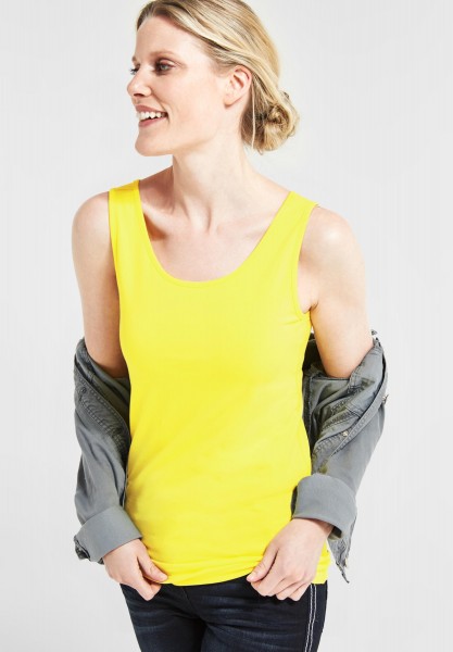 CECIL - Stretchiges Basic Longtop in Lemon Drop
