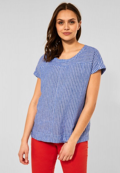CECIL - Leinen Bluse mit Streifen in Blouse Blue