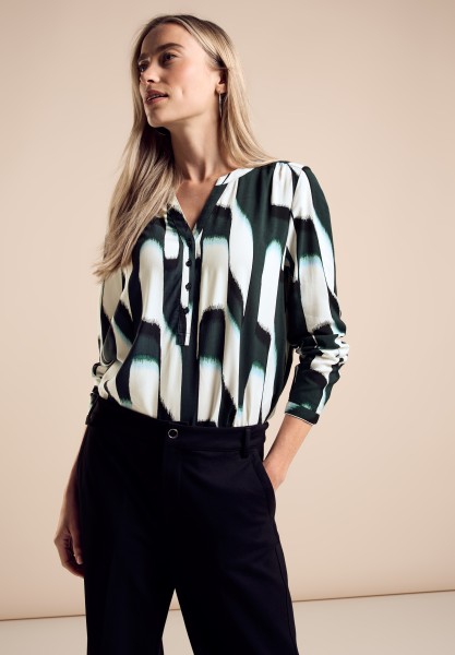 Street One Bluse mit Grafikprint in Hunter Green