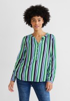 Street One - Bluse mit Streifenmuster in Dark Brisk Green