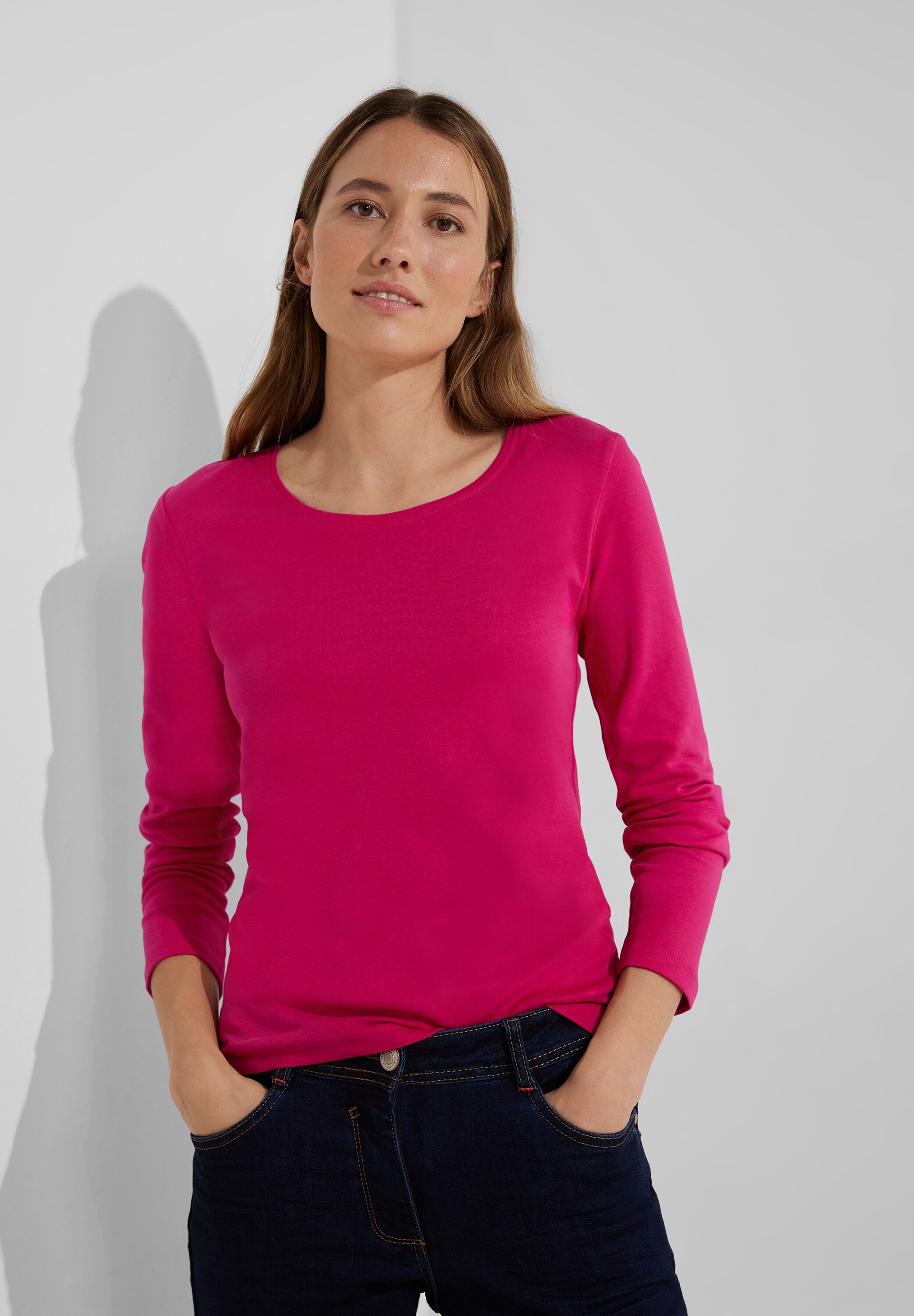 CECIL Langarmshirt Pia - in Cosy CONCEPT Mode B319820-15068 Coral
