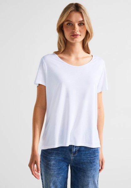 Street One T-Shirt mit Dekotape in White