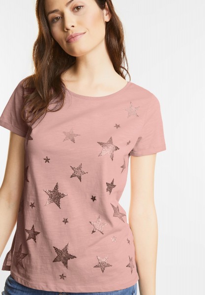 Street One - Shirt mit Sternen in Studio Rose