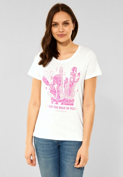 CECIL - T-Shirt mit Fotoprint in Vanilla White