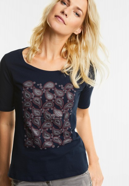 CECIL - Shirt mit Paisley Frontprint in Deep Blue