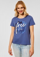 Street One - T-Shirt mit Frontprint in Lake Blue