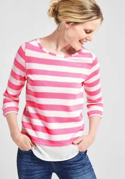 CECIL - Streifenshirt Astrid in Bubblegum Pink