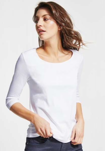 Street One - Schmales Basic Shirt Pania in White