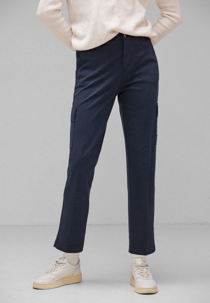 Street One Casual Fit Chino Hose in Deep Blue