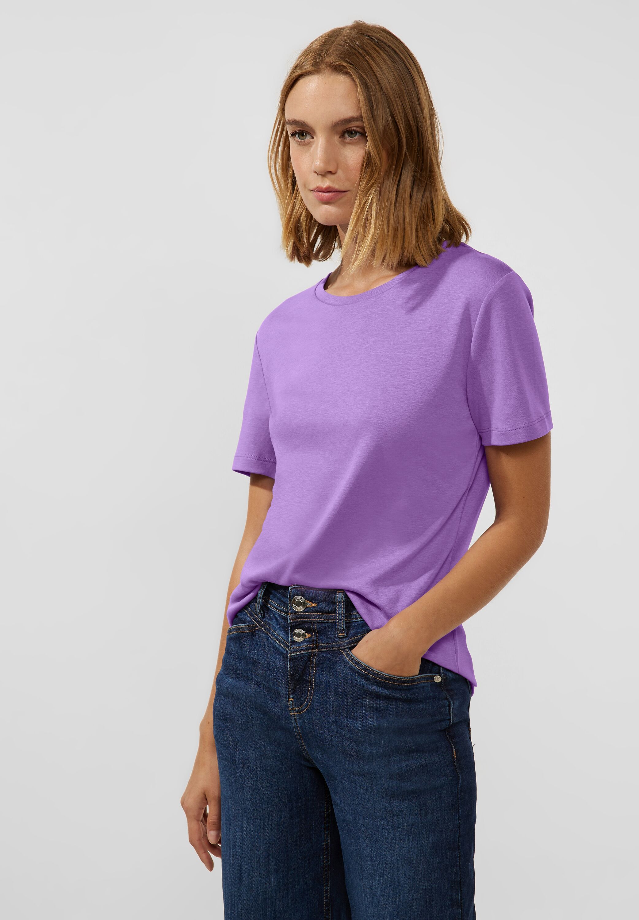Street One T-Shirt in Lupine Lilac im SALE reduziert A320321-15181 -  CONCEPT Mode | Weite Hosen