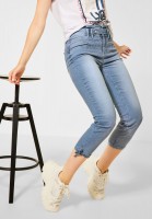 Street One - Loose Fit Denim mit Streifen in Striped Indigo Wash
