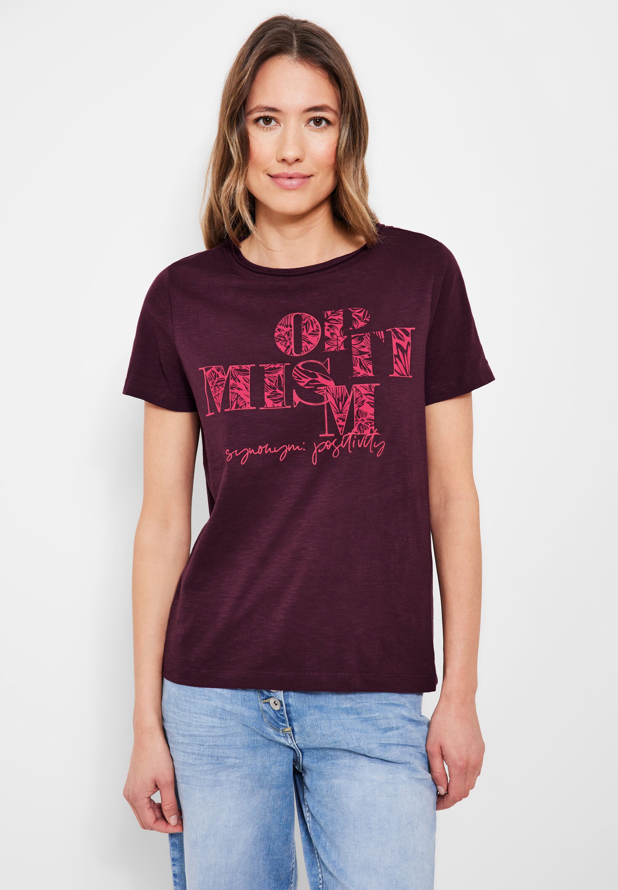 CECIL T-Shirt in Wineberry SALE - Red im B319637-34918 Mode CONCEPT reduziert